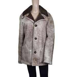 The Sheep Shack 1970s Beige Shearling  Sheepskin Coat
